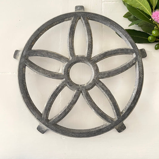 French Vintage 'Flower' Trivet, Pot Stand