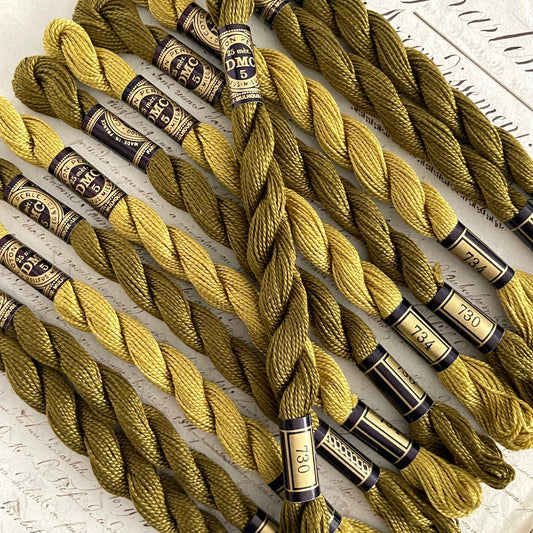 12 French Vintage DMC Skeins Coton Perlé No5 - Complete with Box
