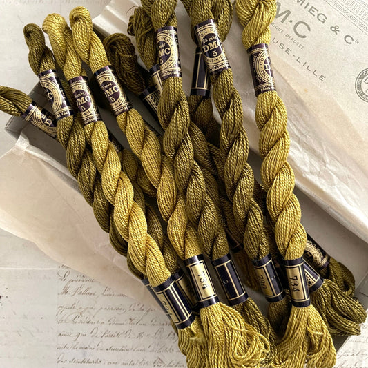 12 French Vintage DMC Skeins Coton Perlé No5 - Complete with Box
