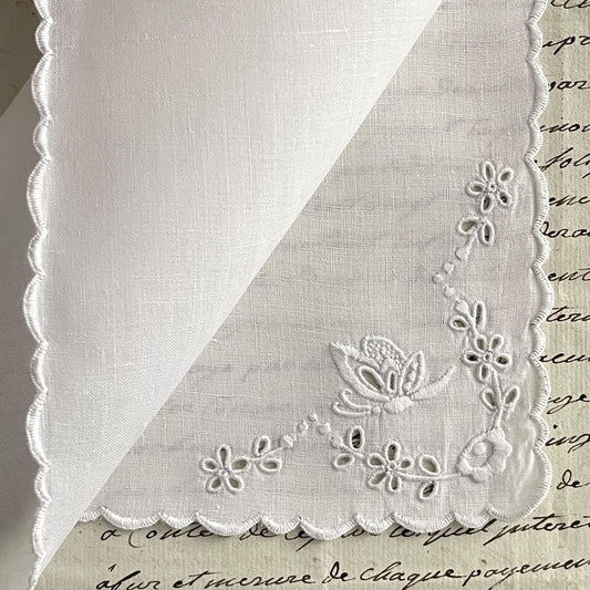 French Antique Bridal Handkerchief