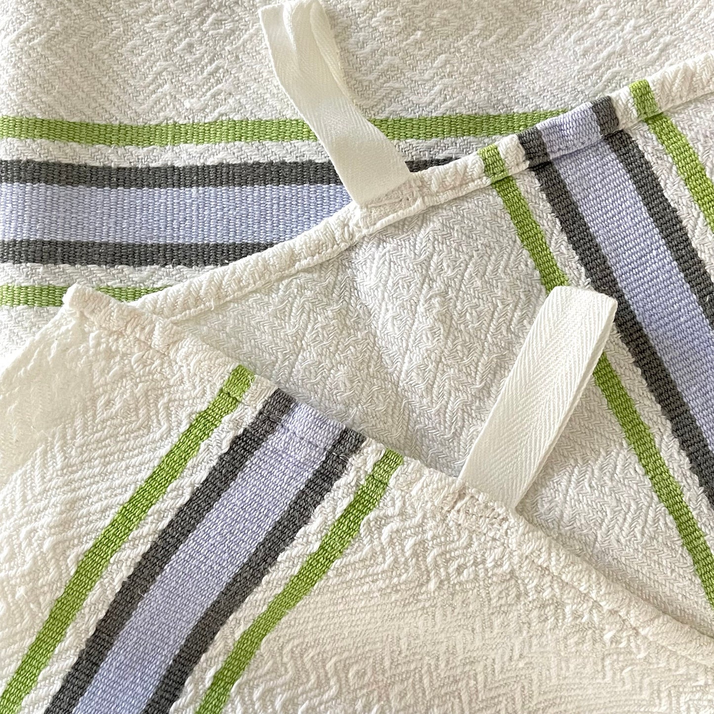 Pair French Vintage Torchon, Dishcloth, Tea Towel