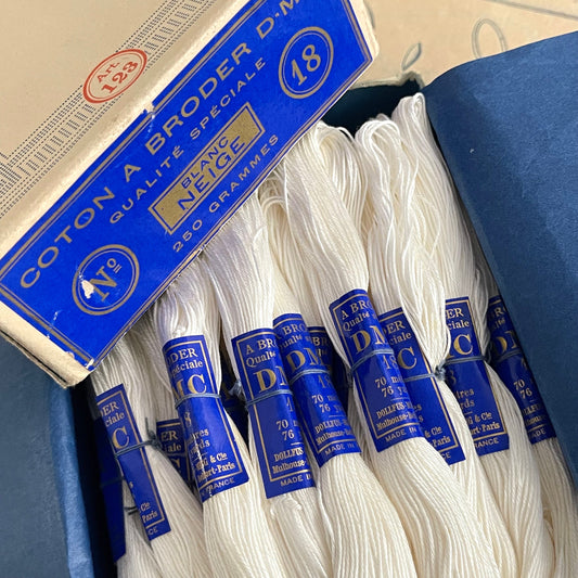 French Antique DMC Embroidery Skeins, Coton à Broder, No 18